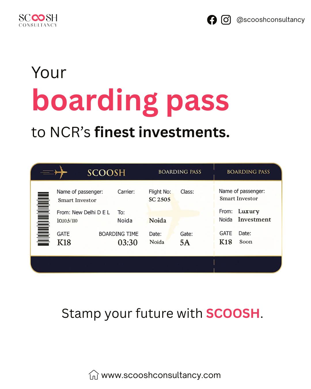 โ๏ธ Your boarding pass to NCRโs finest investments.
At SCOOSH, we bring you exclusive property opportunities in Noida, Greater Noida, and YEIDA โ from luxury residences to corporate and industrial land deals.
๐ Whether youโre an investor, NRI, or a growing business, our expertise ensures your investment is legally secure and future-ready.
โจ Stamp your future with SCOOSH โ your trusted real estate partner in premium NCR investments.
๐ฉ DM us today to book your consultation.
#NoidaProperty #NCRInvestment #LuxuryRealEstate #GreaterNoida #DelhiNCR #PropertyInvestment #NoidaRealEstate #CorporateProperty #IndustrialLand #SCOOSH