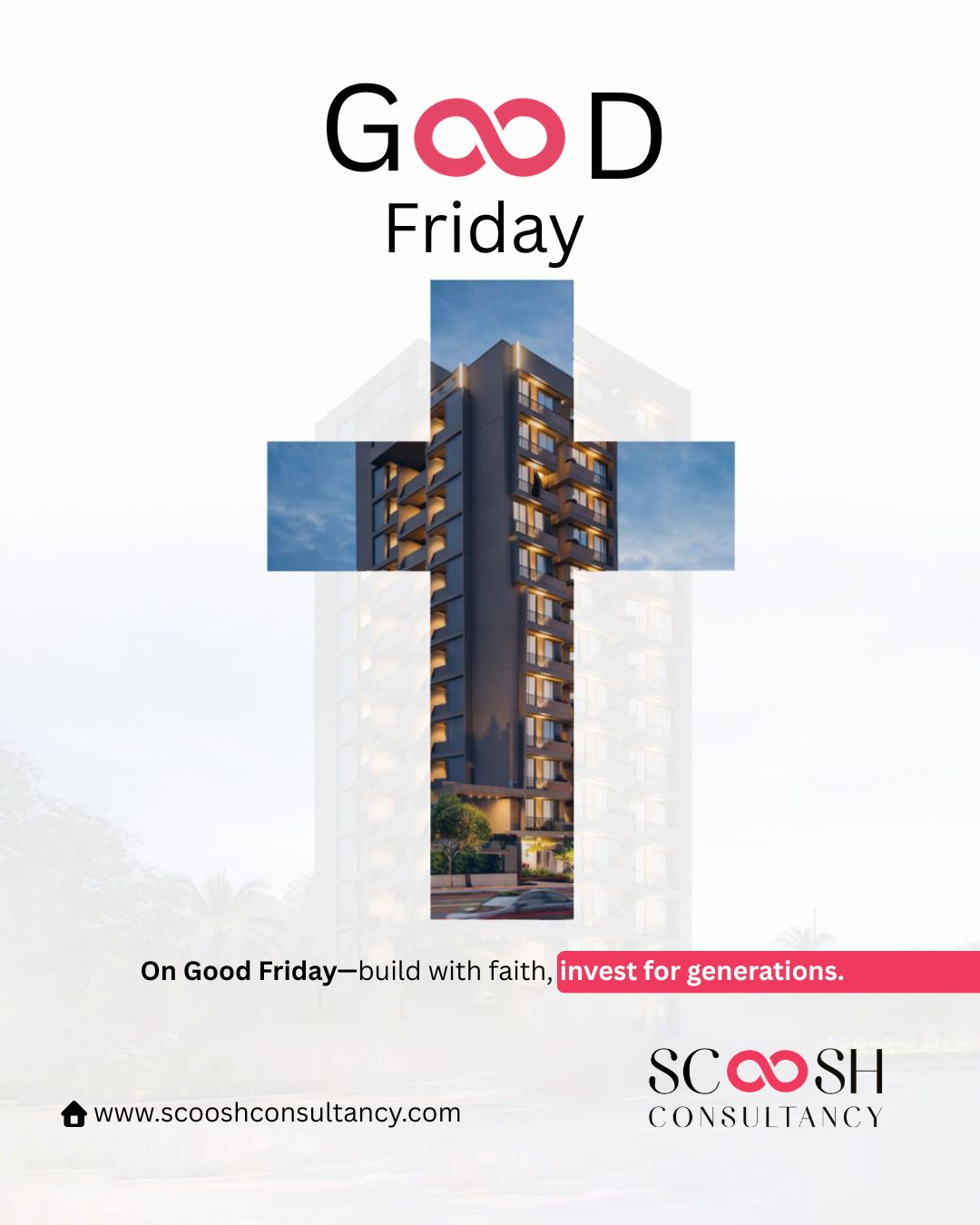 Faith builds foundations that last forever. ✨
This Good Friday, don’t just believe in new beginnings—build them.

Because the right investment isn’t just for today…
it’s a legacy for generations.

Build with purpose. Invest with vision.

— Scoosh Consultancy

#GoodFriday #FaithAndGrowth #PropertyInvestment #NoidaRealEstate  #ScooshConsultancy