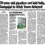 20Year -old pipeline not laid fully, Gangajal to wish town delayed