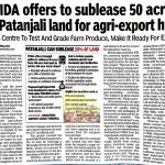 YEIDA OFFERS TO SUBLEASE 50 acres OF PATANJALI LAND FOR AGRI-EXPORT