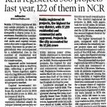 RERA REGISTERED 308 PROJECTS LAST YEAR,122 OF THEM IN NCR RERA REGISTERED 308 PROJECTS LAST YEAR,122 OF THEM IN NCR