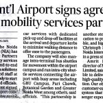 NOIDA INT'l AIRPORT SIGNS AGREEMENT WITH TO MOBILITY SERVICES PARTNER