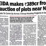 YEIDA MAKES RUPEES 389 CR FROM E-AUCTION OF PLOTS NEAR NIA