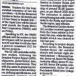 TENDERS FOR AQUA LINE EXTN TO BE ISSUED NEXT MONTH