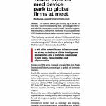 YEIDA PITCHES MED DEVICE PARK TO GLOBAL FIRMS AT MEET YEIDA PITCHES MED DEVICE PARK TO GLOBAL FIRMS AT MEET
