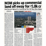 M3M PICKS UP COMMERCIAL LAND OFF EWAY FOR RUPEES 1.8K CR